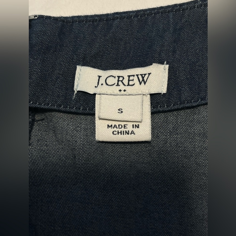 J. CREW Women’s Tie Sleeve Indigo Mini Denim Dress Size S - Picture 8 of 13